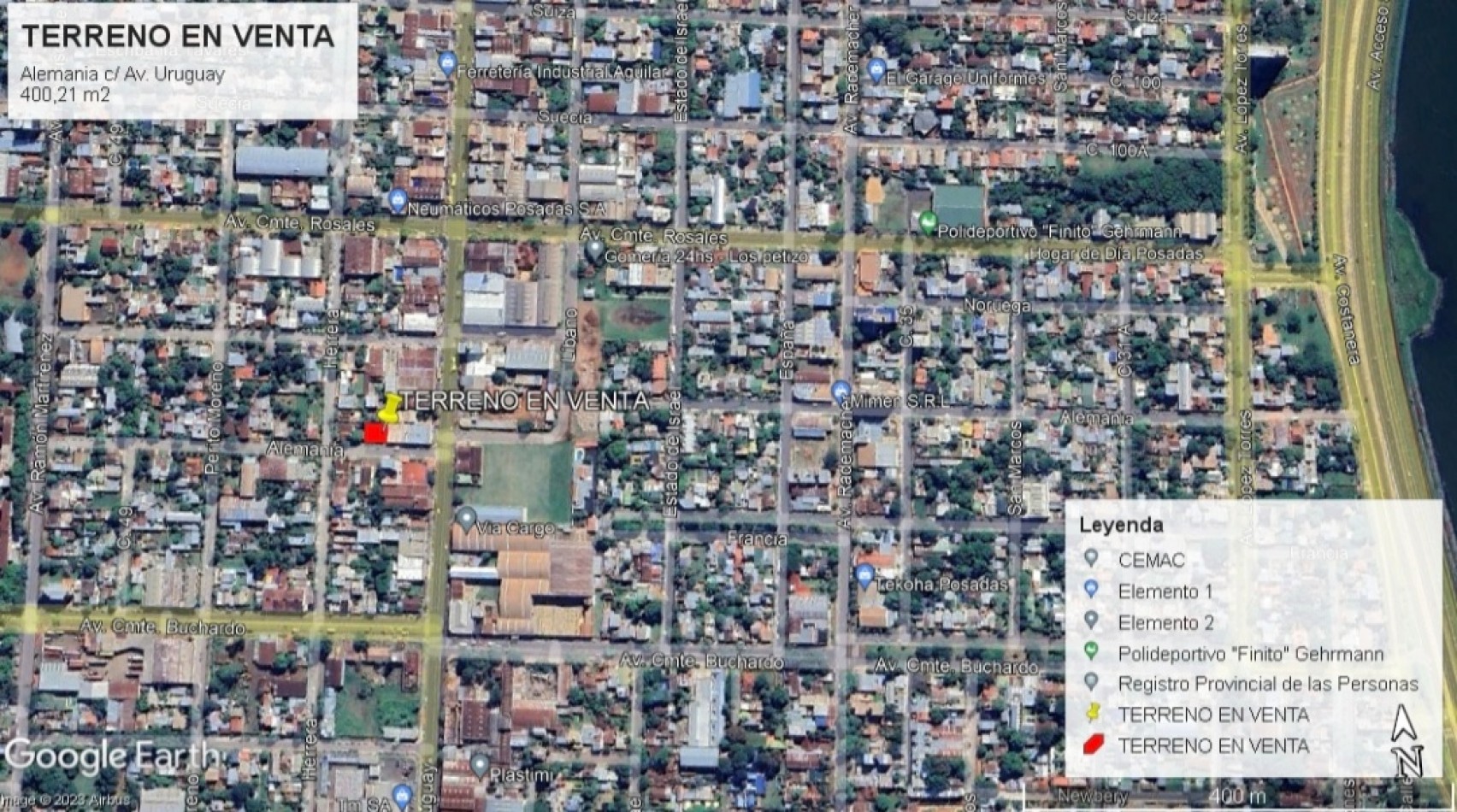 Terreno en venta Av Uruguay