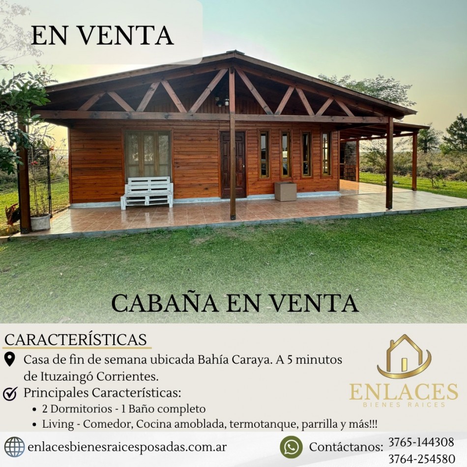 Cabaña en Venta en Bahia Caraya