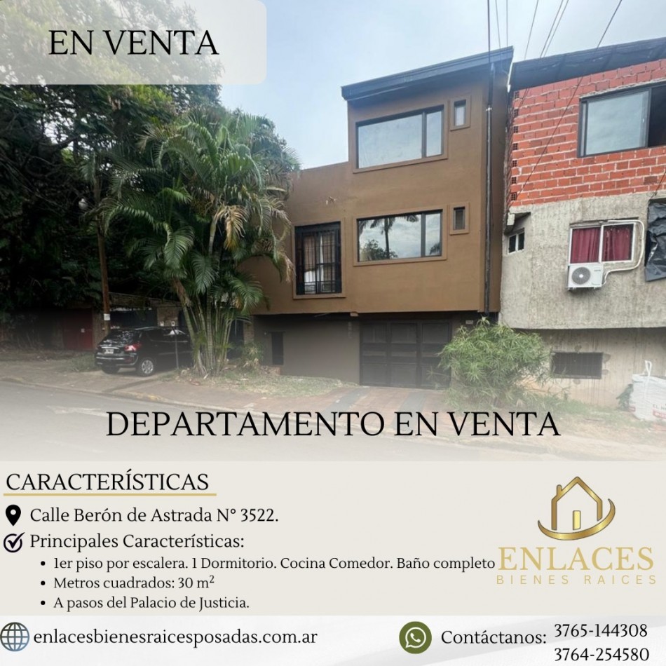 Departamento de 1 dormitorio en venta Posadas