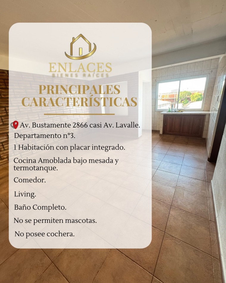 Departamento de 1 dormitorio en alquiler
