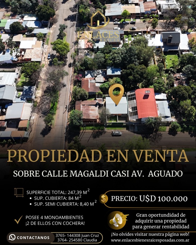 Propiedad en venta, compuesta por 4 Monoambientes