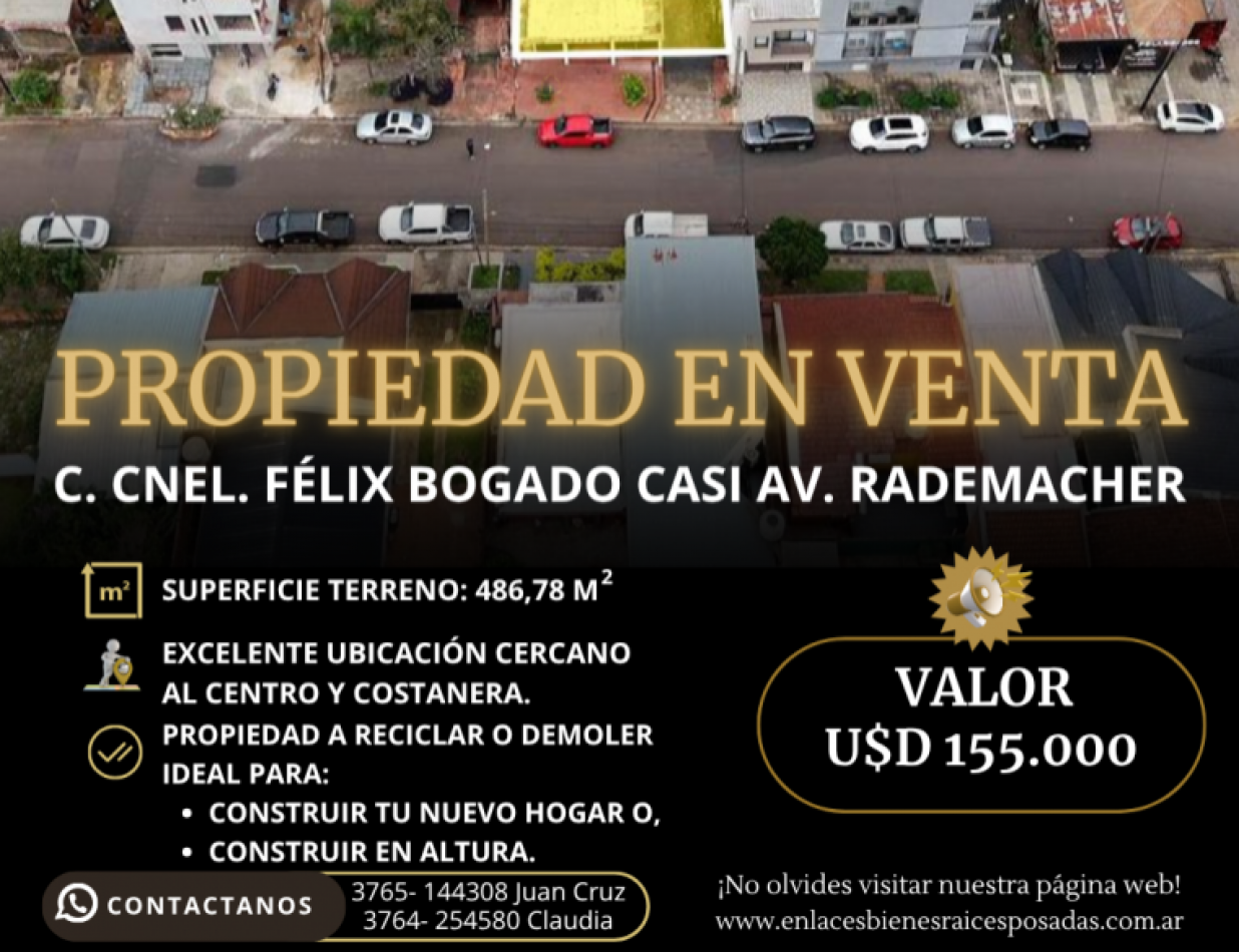 Propiedad / Terreno en venta. Inmediaciones centro de Posadas y Costanera
